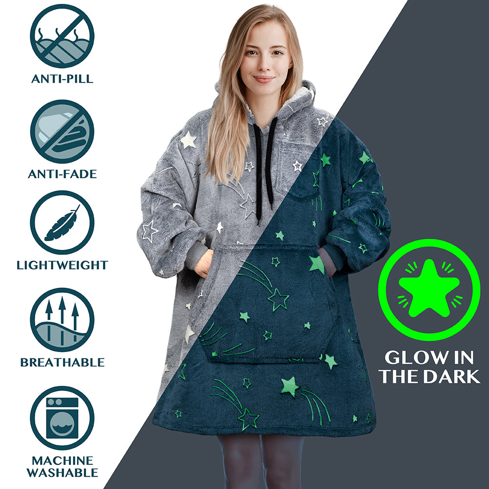Blanket Sweatshirt Sherpa Plush Soft Comfy Fleece Oversized Hoodie Pocket Gift
