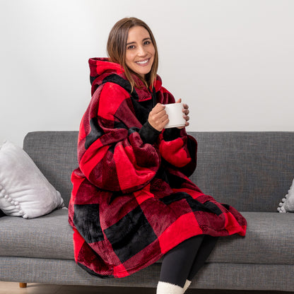 Blanket Sweatshirt Sherpa Plush Soft Comfy Fleece Oversized Hoodie Pocket Gift