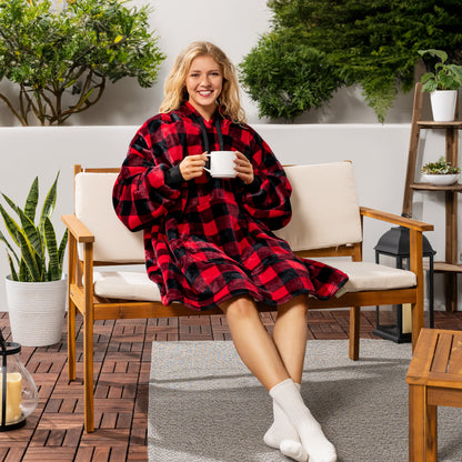 Blanket Sweatshirt Sherpa Plush Soft Comfy Fleece Oversized Hoodie Pocket Gift