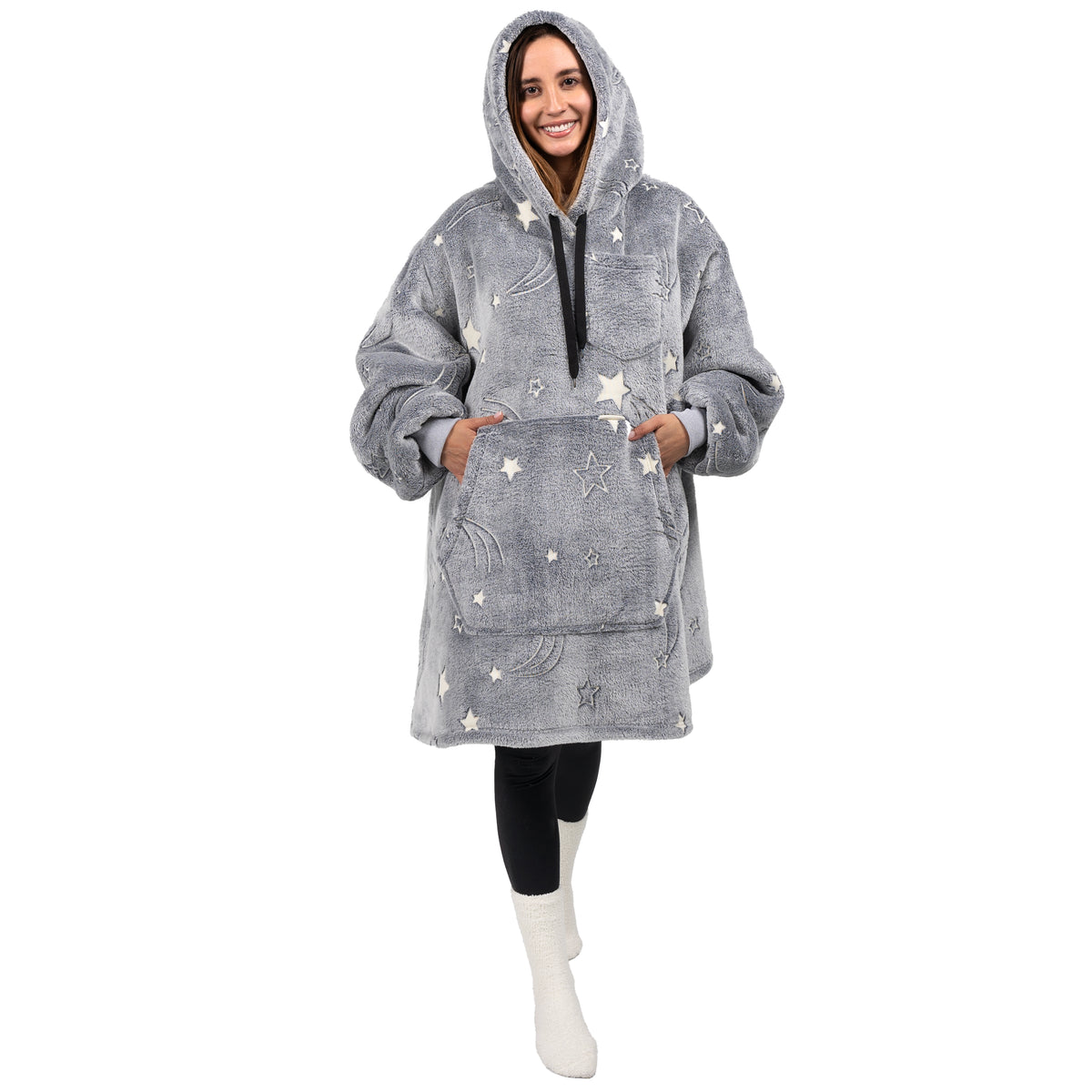 Blanket Sweatshirt Sherpa Plush Soft Comfy Fleece Oversized Hoodie Pocket Gift