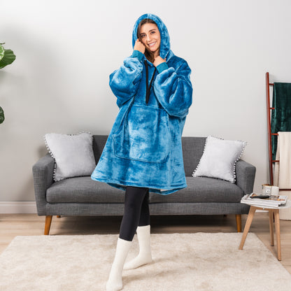 Blanket Sweatshirt Sherpa Plush Soft Comfy Fleece Oversized Hoodie Pocket Gift