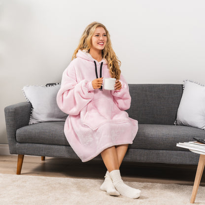 Blanket Sweatshirt Sherpa Plush Soft Comfy Fleece Oversized Hoodie Pocket Gift