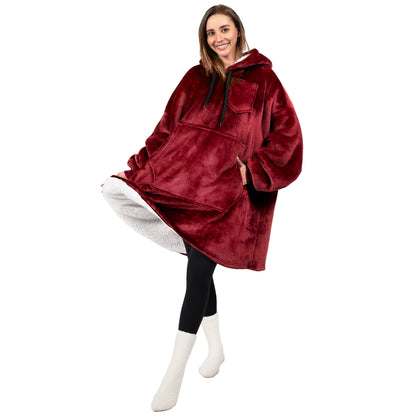 Blanket Sweatshirt Sherpa Plush Soft Comfy Fleece Oversized Hoodie Pocket Gift
