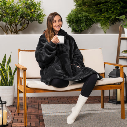 Blanket Sweatshirt Sherpa Plush Soft Comfy Fleece Oversized Hoodie Pocket Gift