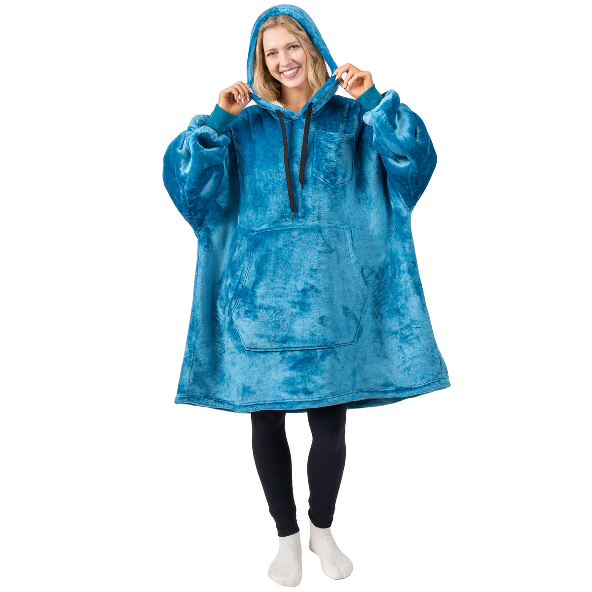 Blanket Sweatshirt Sherpa Plush Soft Comfy Fleece Oversized Hoodie Pocket Gift
