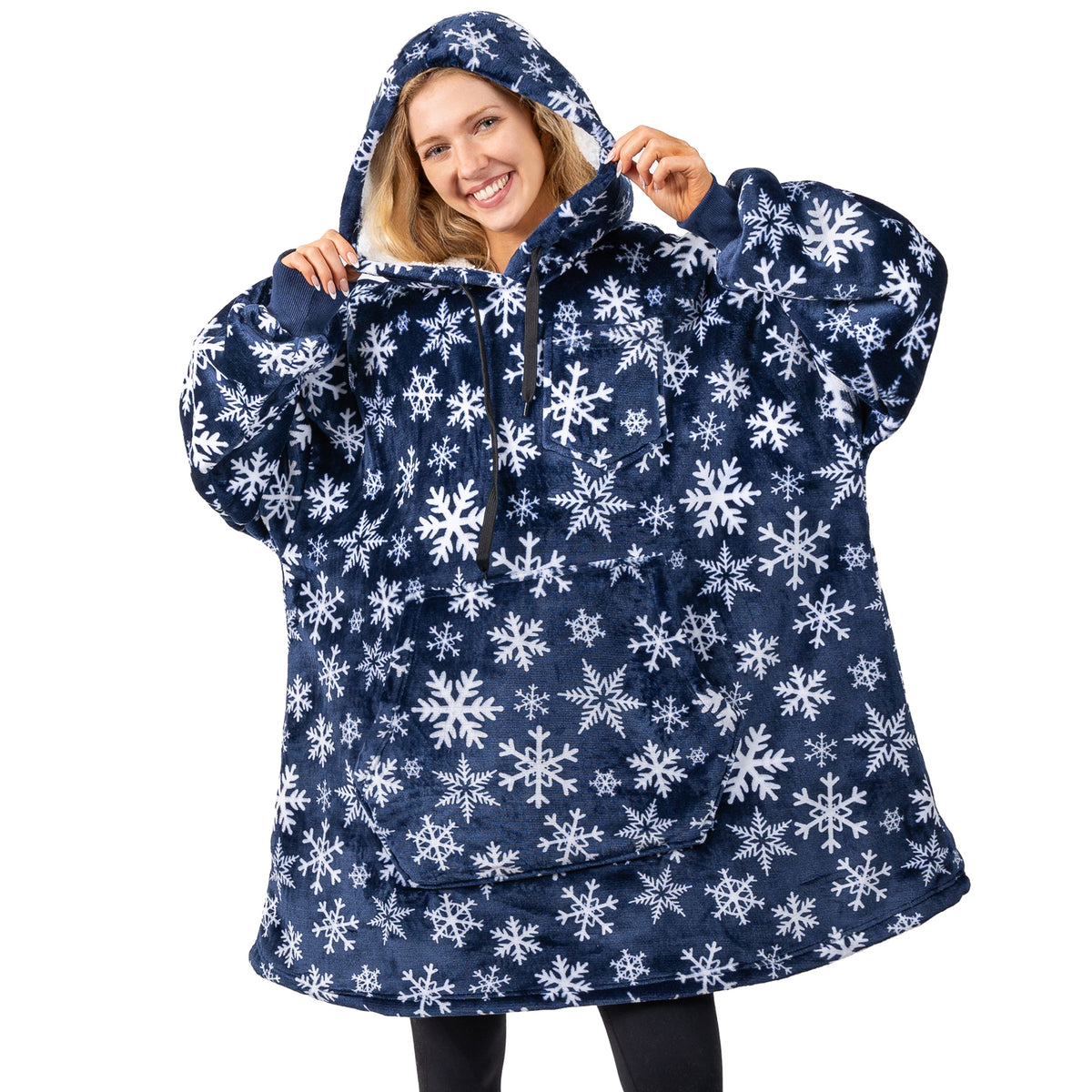 Blanket Sweatshirt Sherpa Plush Soft Comfy Fleece Oversized Hoodie Pocket Gift