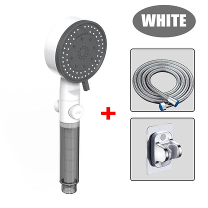 10 Mode Showerheads High Pressure Filter Showerheads One Touch Stop Bathroom Handheld Water Saving Sprayer Bathroom Accessories