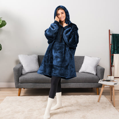 Blanket Sweatshirt Sherpa Plush Soft Comfy Fleece Oversized Hoodie Pocket Gift