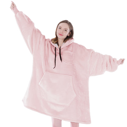 Blanket Sweatshirt Sherpa Plush Soft Comfy Fleece Oversized Hoodie Pocket Gift