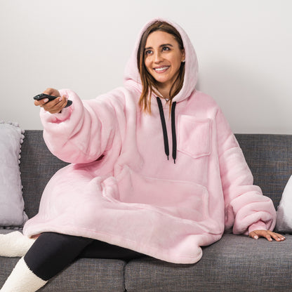Blanket Sweatshirt Sherpa Plush Soft Comfy Fleece Oversized Hoodie Pocket Gift