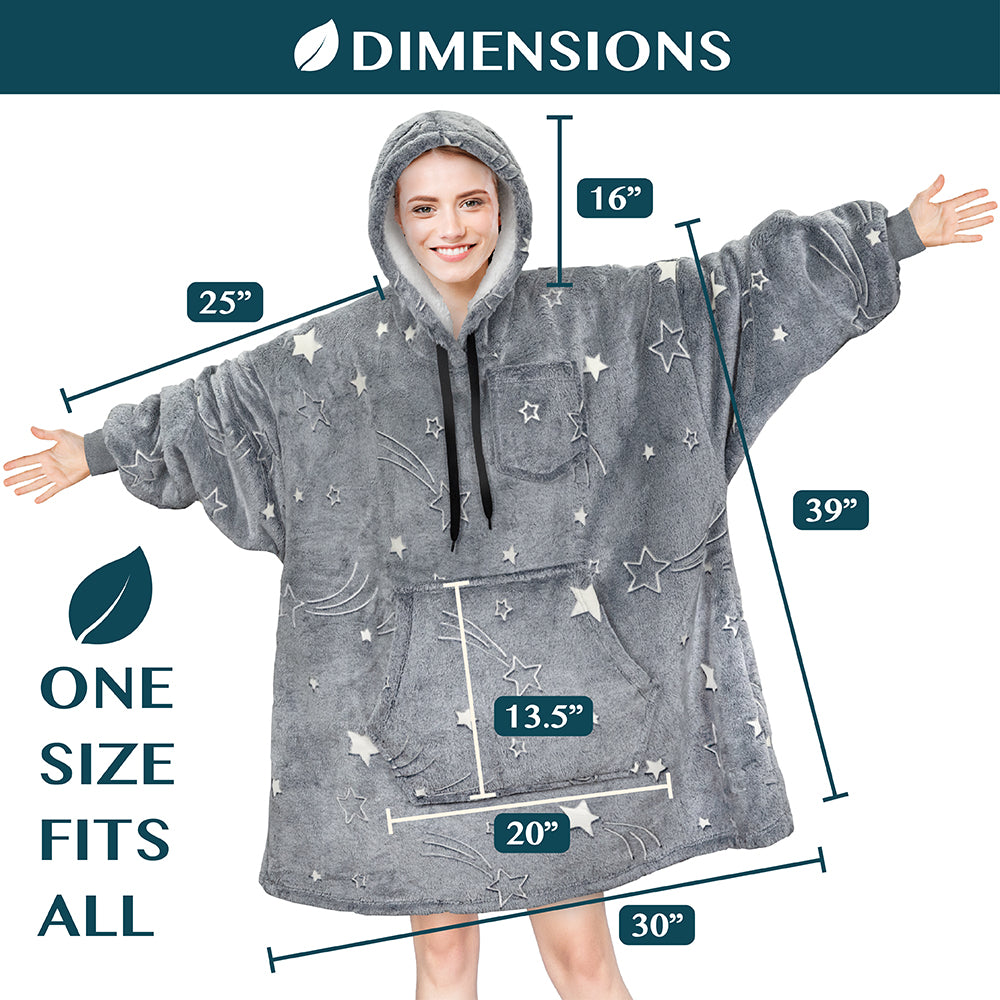 Blanket Sweatshirt Sherpa Plush Soft Comfy Fleece Oversized Hoodie Pocket Gift