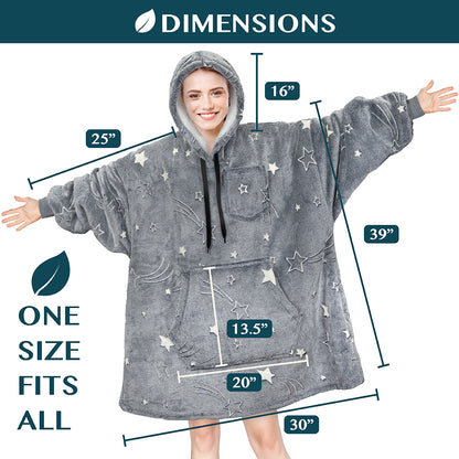 Blanket Sweatshirt Sherpa Plush Soft Comfy Fleece Oversized Hoodie Pocket Gift