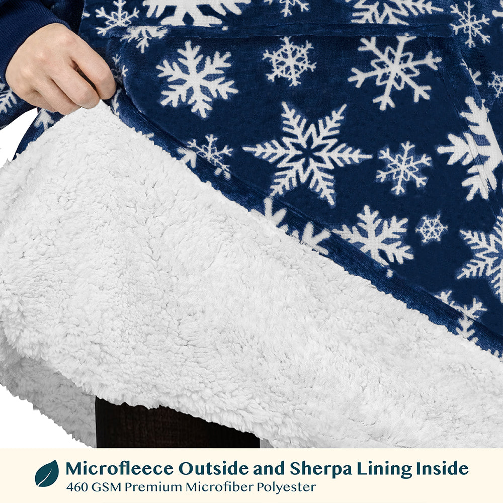 Blanket Sweatshirt Sherpa Plush Soft Comfy Fleece Oversized Hoodie Pocket Gift
