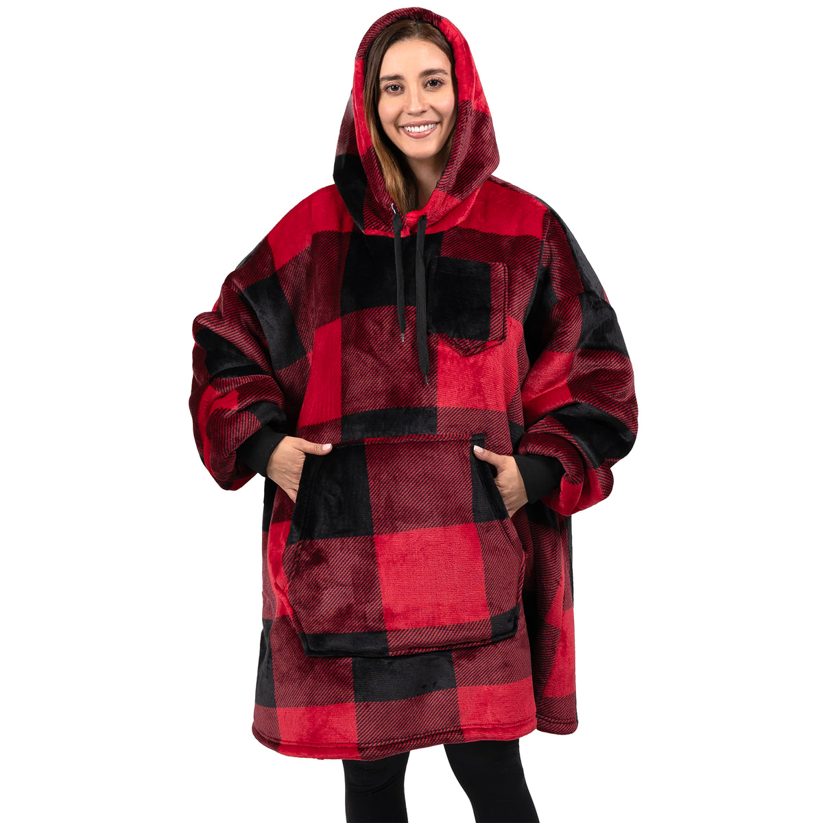 Blanket Sweatshirt Sherpa Plush Soft Comfy Fleece Oversized Hoodie Pocket Gift