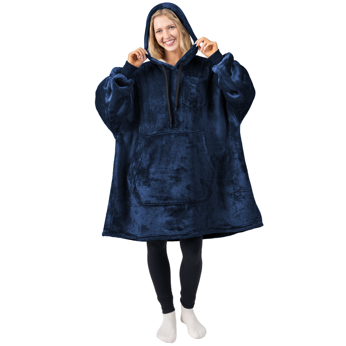 Blanket Sweatshirt Sherpa Plush Soft Comfy Fleece Oversized Hoodie Pocket Gift