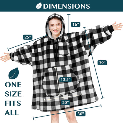 Blanket Sweatshirt Sherpa Plush Soft Comfy Fleece Oversized Hoodie Pocket Gift