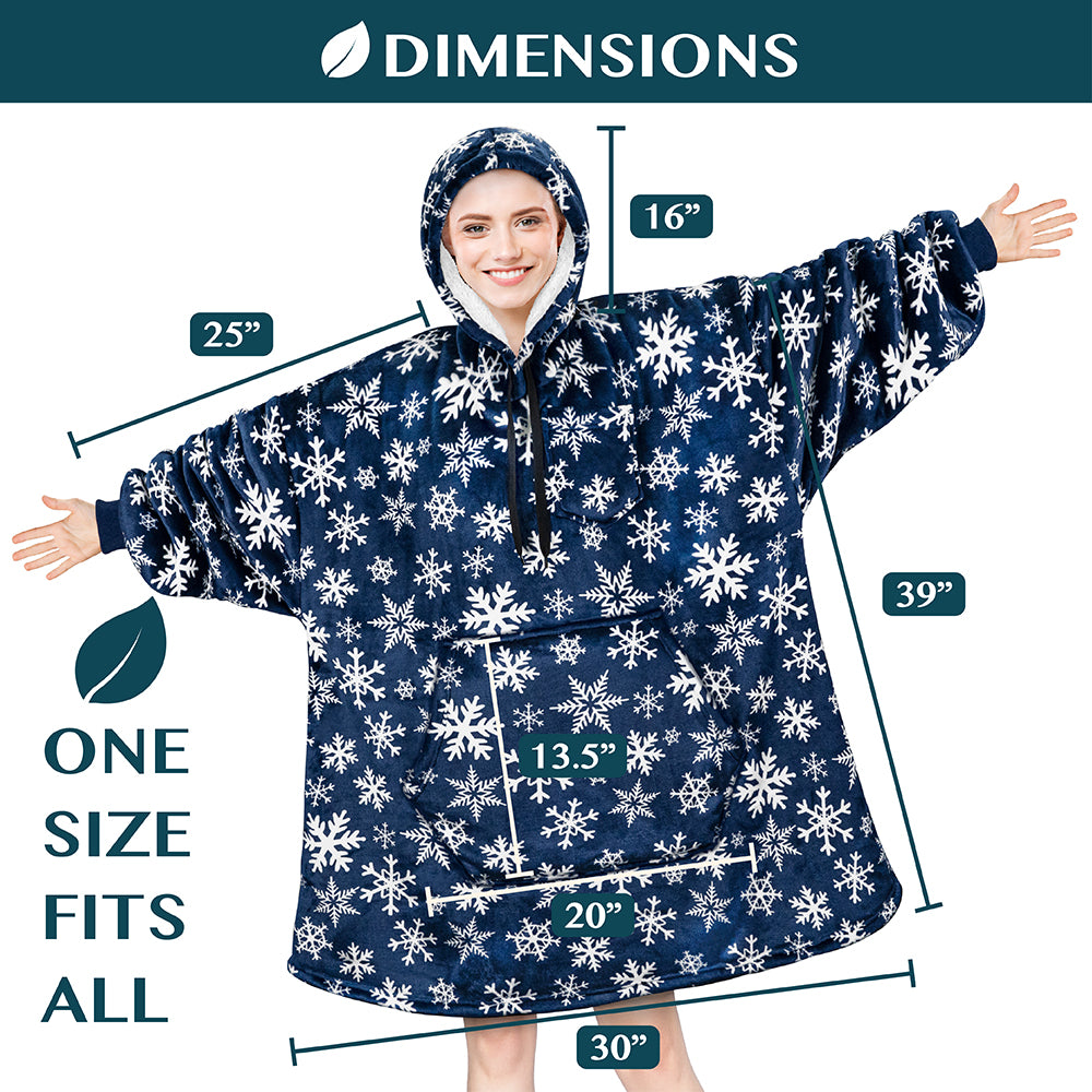 Blanket Sweatshirt Sherpa Plush Soft Comfy Fleece Oversized Hoodie Pocket Gift